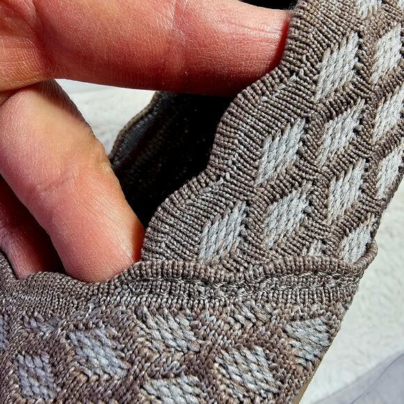 Sketchers Sz8 Air Cooled Cleo Honeycomb Flats‎ Oatmeal Brown Pointedtoes Textile - Picture 7 of 15